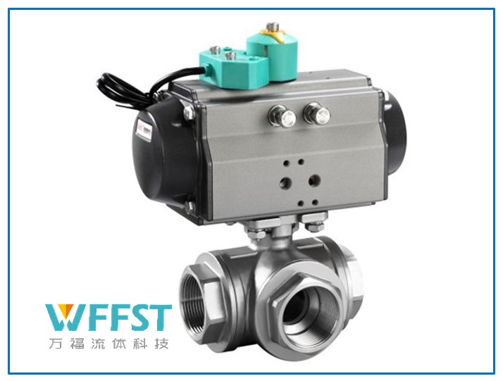 气动三通螺纹球阀